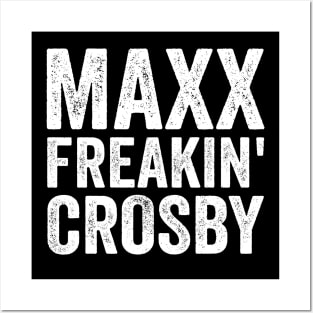 Maxx Freakin Crosby - Text Style White Font Posters and Art